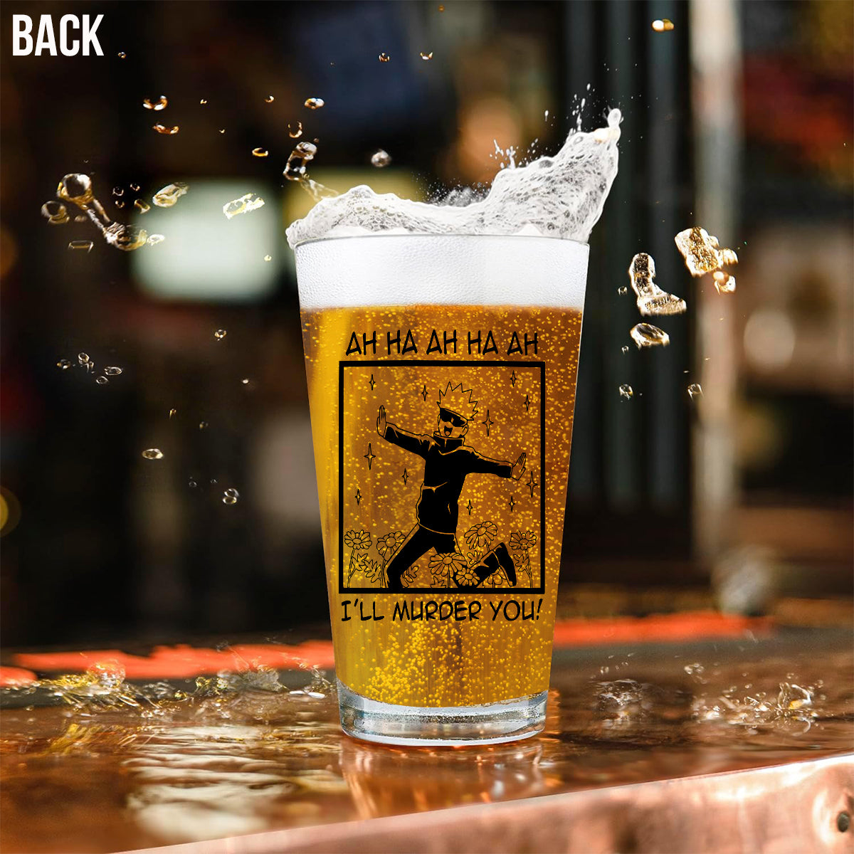 Anime Funny Ah Ha Ha - Beer Glass