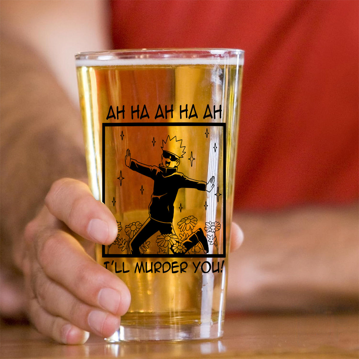 Anime Funny Ah Ha Ha - Beer Glass
