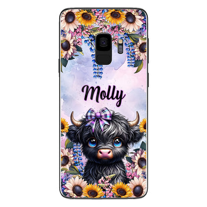 Cute Little Highland Cow - Personalized Phone Case