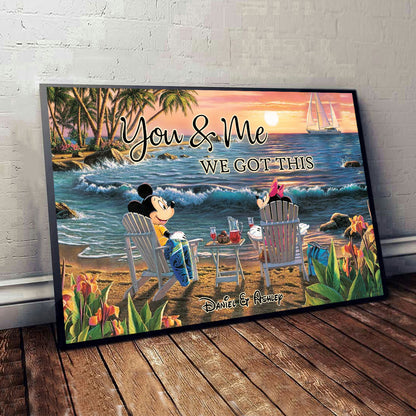 Couple Beach Tropical Landscape - Personalized Mouse Canvas And Poster
