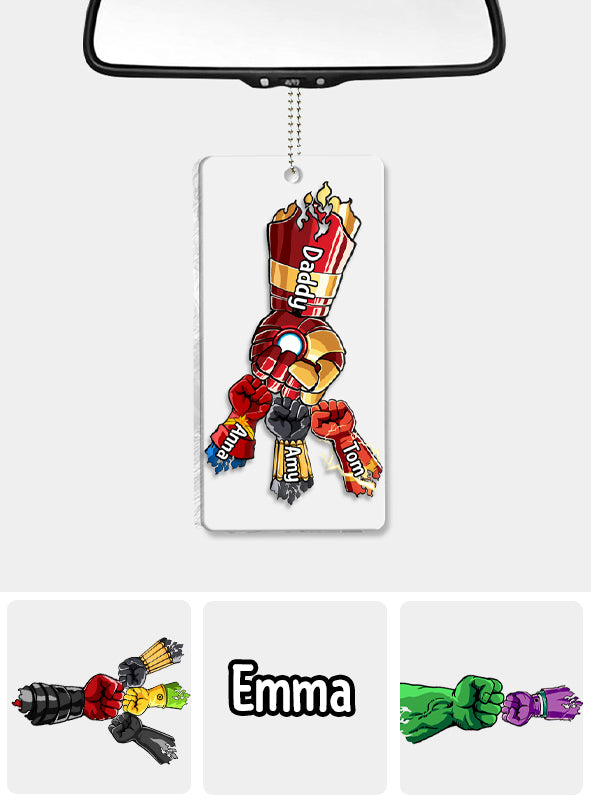 Daddy's Team Daddy's Sidekicks - Personalized Father Transparent Car Ornament
