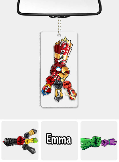 Daddy's Team Daddy's Sidekicks - Personalized Father Transparent Car Ornament