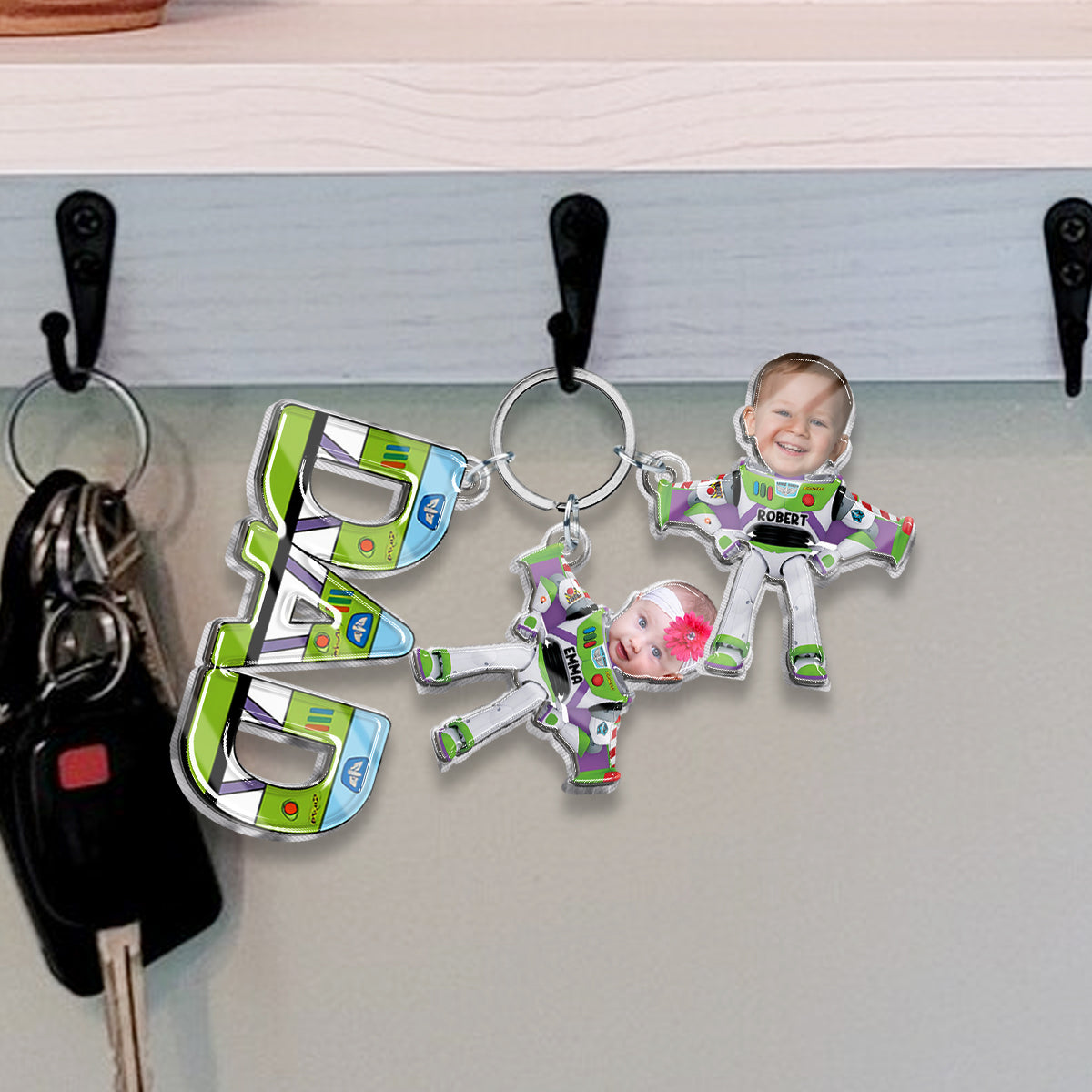Best Dad Ever - Personalized Father Keychain with Charms