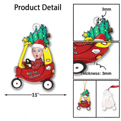 Baby's First Christmas - Personalized Newborn Transparent Ornament