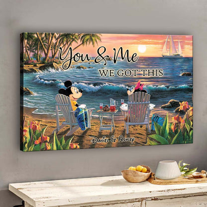 Couple Beach Tropical Landscape - Personalized Mouse Canvas And Poster