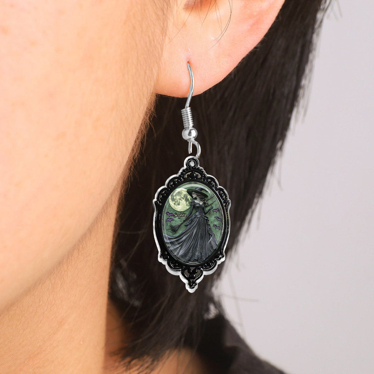 Mysterious Witch - Personalized Witch Transparent Earrings