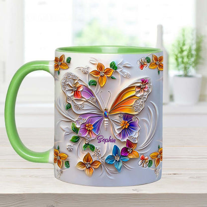 Stunning Butterfly - Personalized Butterfly Accent Mug