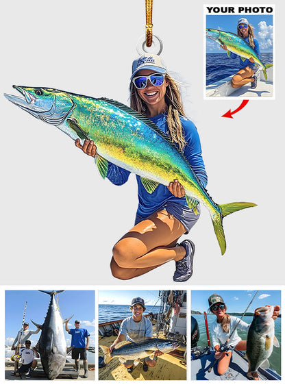Any Photo Custom Onament - Personalized Fishing Custom Shaped Ornament