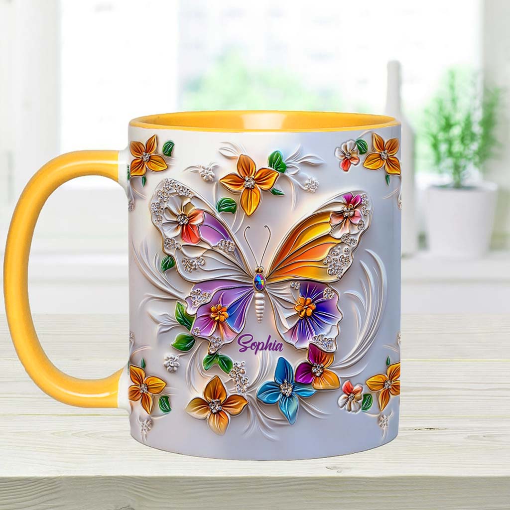 Stunning Butterfly - Personalized Butterfly Accent Mug