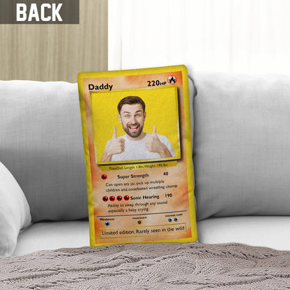 Poke Dad Best Dad Ever - Personalized Monster Trainer Shaped Pillow
