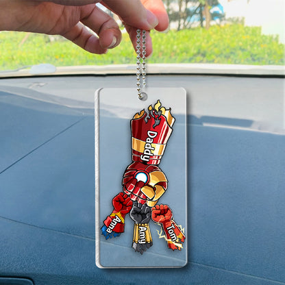 Daddy's Team Daddy's Sidekicks - Personalized Father Transparent Car Ornament