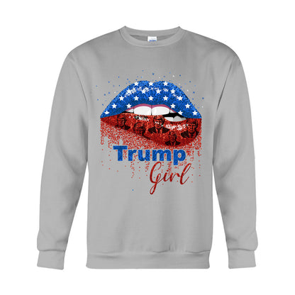 American Lips Trump Girl 2024 - T-shirt And Hoodie