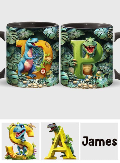Dinosaur Letter - Personalized Kid Accent Mug
