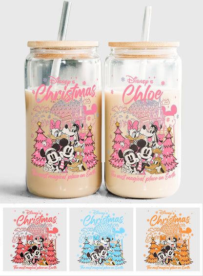 Christmas Disneyland - Personalized Mouse Can Glass