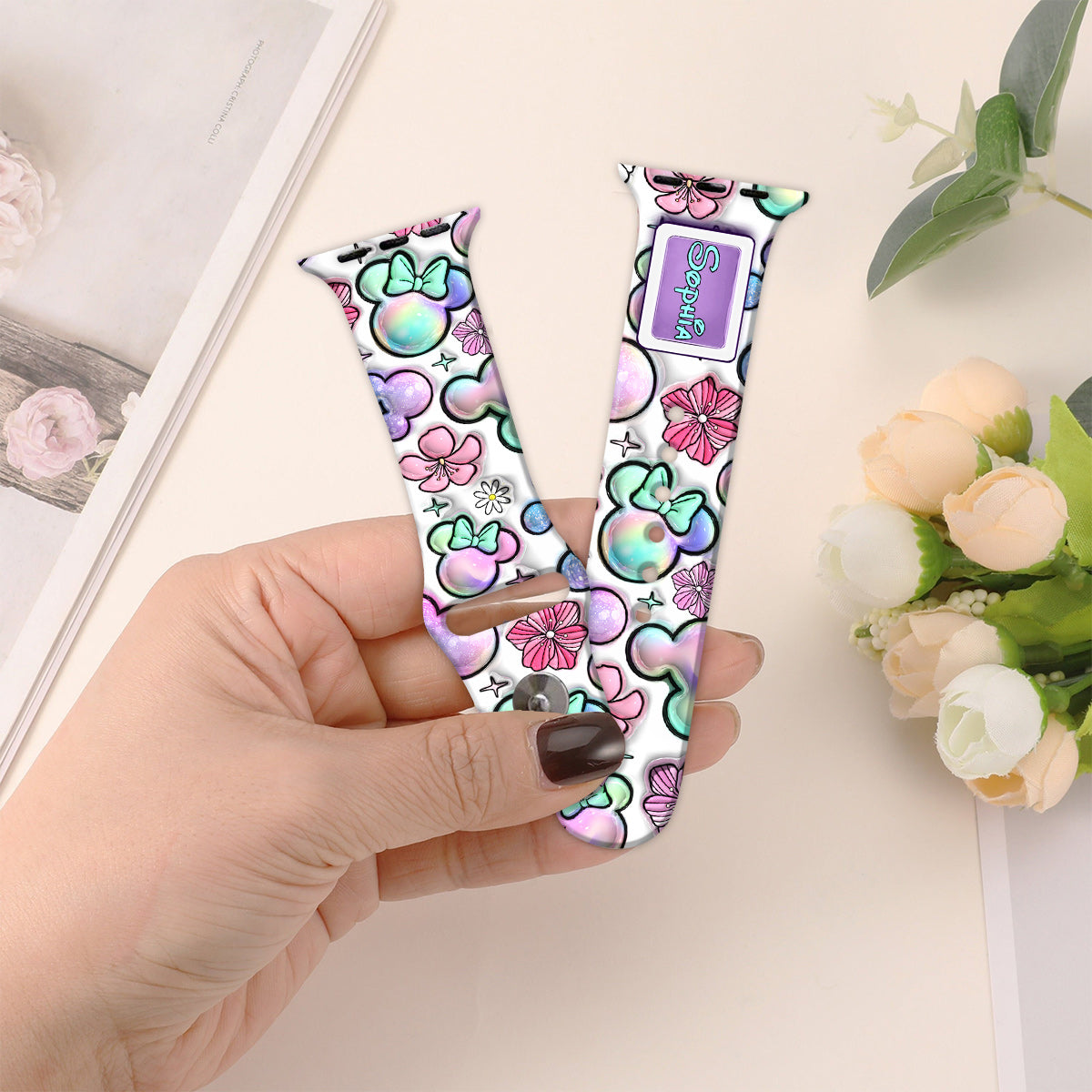 Puffy Mouse Ears - Personalized Mouse Apple Watch Band