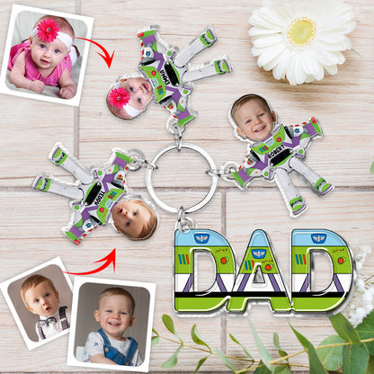 Best Dad Ever - Personalized Father Keychain with Charms