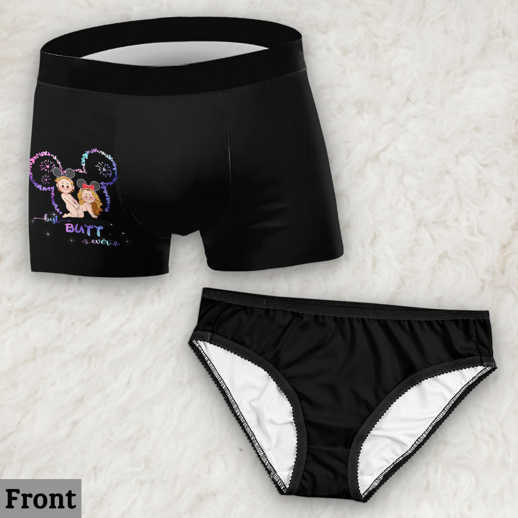 Best Butt Ever Mouse Ears Naughty - Personalized Mouse Lace Border Women Briefs And Men’s Boxer Briefs