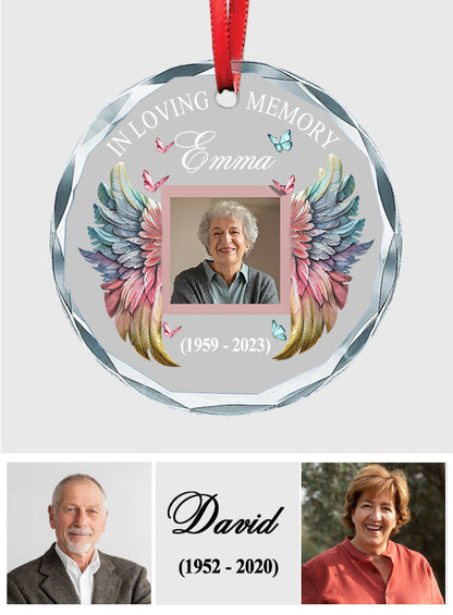 Forever In My Heart - Personalized Memorial Round Shaped Glass Ornament