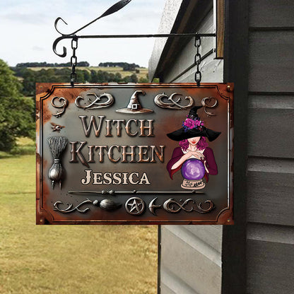 Witch House - Personalized Witch Rectangle Metal Sign