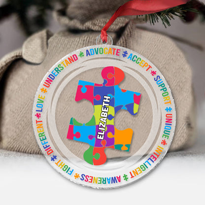 Love Understand - Personalized Autism Awareness Transparent Ornament