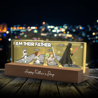 Best Daddy In The Galaxy - Personalized The Force Custom LED Night Light