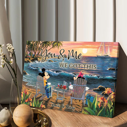 Couple Beach Tropical Landscape - Personalized Mouse Canvas And Poster