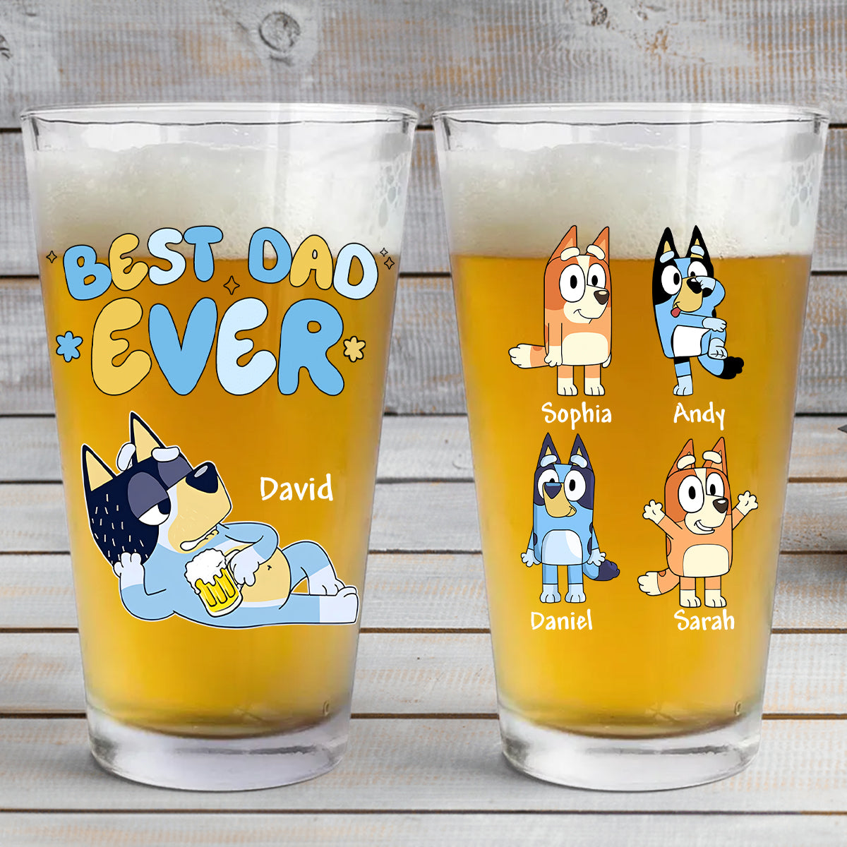 Best Dad Ever - Personalized Father Beer Glass