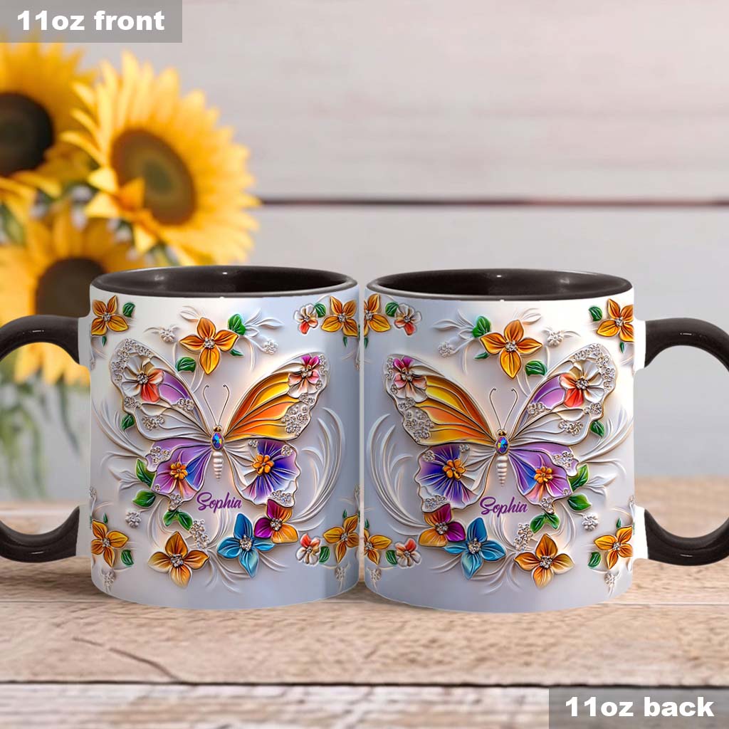 Stunning Butterfly - Personalized Butterfly Accent Mug