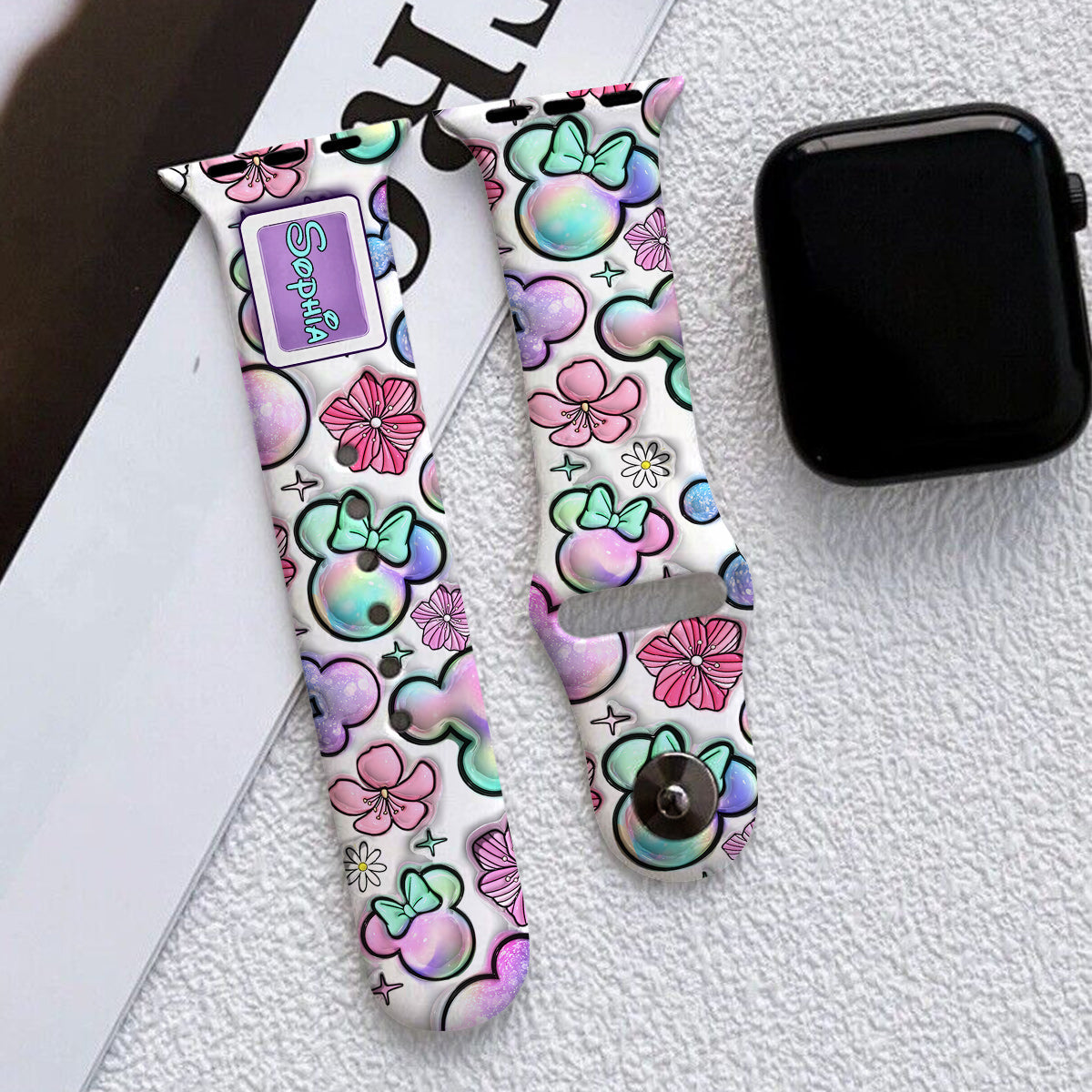 Puffy Mouse Ears - Personalized Mouse Apple Watch Band