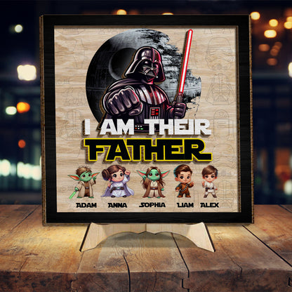 I'm Their Father Fist Bump Daddy's Team - Personalized The Force 2 Layered Wood Sign / Wood Plaque