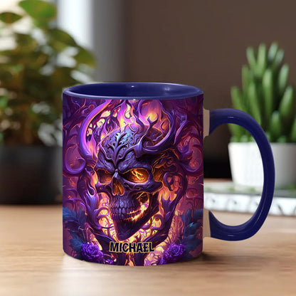 Fire and Fury - Personalized Skull Accent Mug