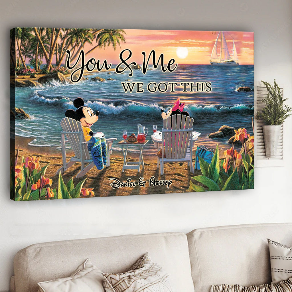 Couple Beach Tropical Landscape - Personalized Mouse Canvas And Poster