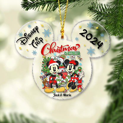 Disney Trip - Personalized Mouse Transparent Ornament