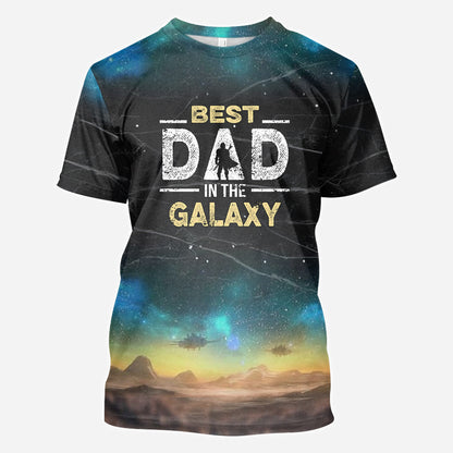 Best Dad In The Galaxy - Personalized The Force All Over Shirt