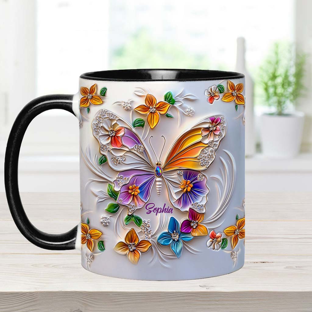 Stunning Butterfly - Personalized Butterfly Accent Mug