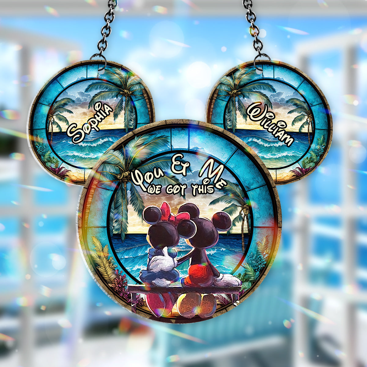 You & Me We Got This - Personalized Mouse Window Hanging Suncatcher Ornament