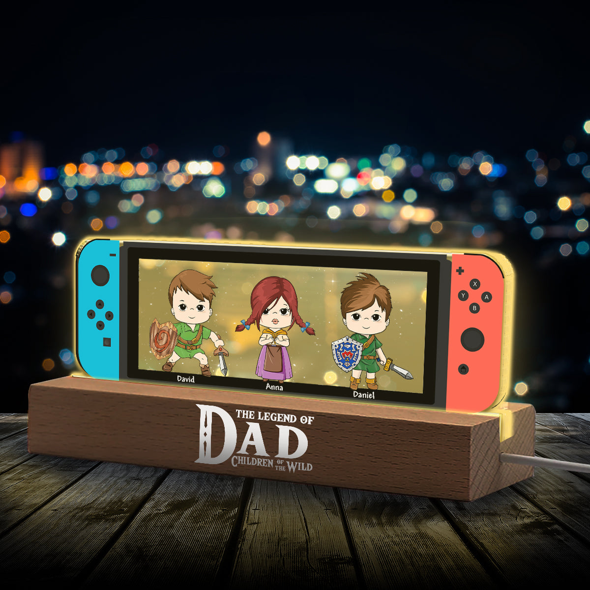 The Legend Of Dad - Personalized The Hero's Legend Custom LED Night Light