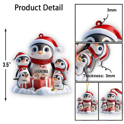 Any Title Cute Penguin Ornament - Personalized Grandma Ornament