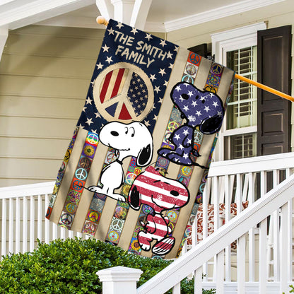 Cute Dogs Hippie Soul Retro Flag - Personalized Hippie House Flag