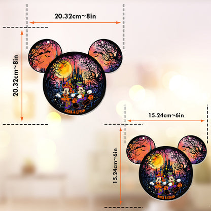 Halloween Mouse Couple - Personalized Mouse Window Hanging Suncatcher Ornament