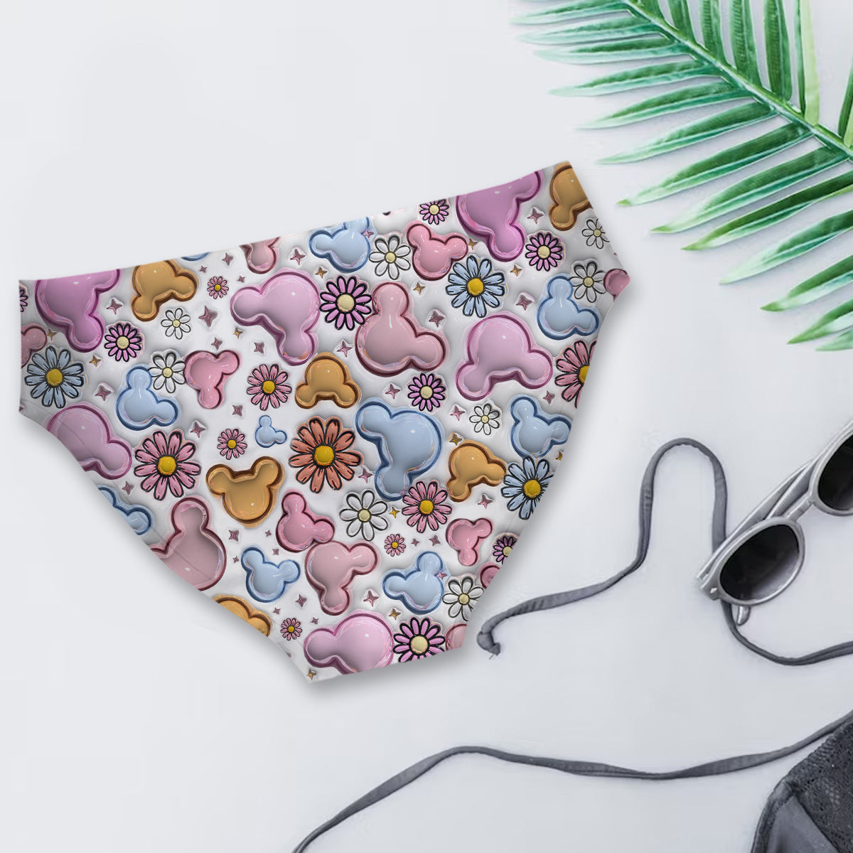Cute Mouse Ears Floral Style - Personalized Mouse Women's Briefs
