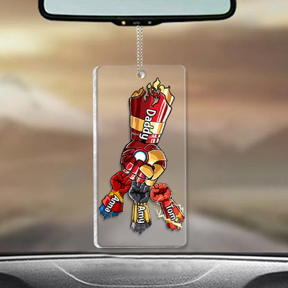 Daddy's Team Daddy's Sidekicks - Personalized Father Transparent Car Ornament