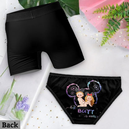 Best Butt Ever Mouse Ears Naughty - Personalized Mouse Lace Border Women Briefs And Men’s Boxer Briefs