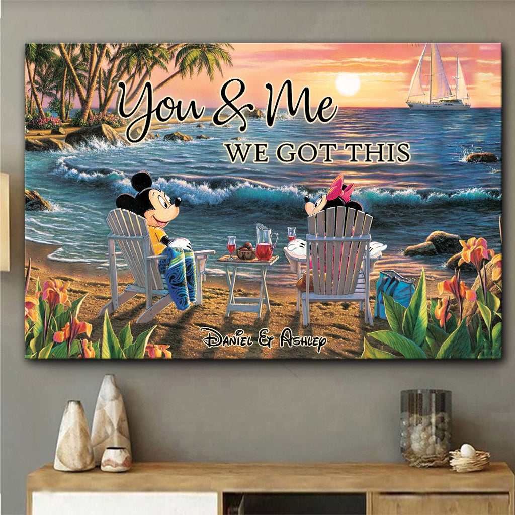 Couple Beach Tropical Landscape - Personalized Mouse Canvas And Poster
