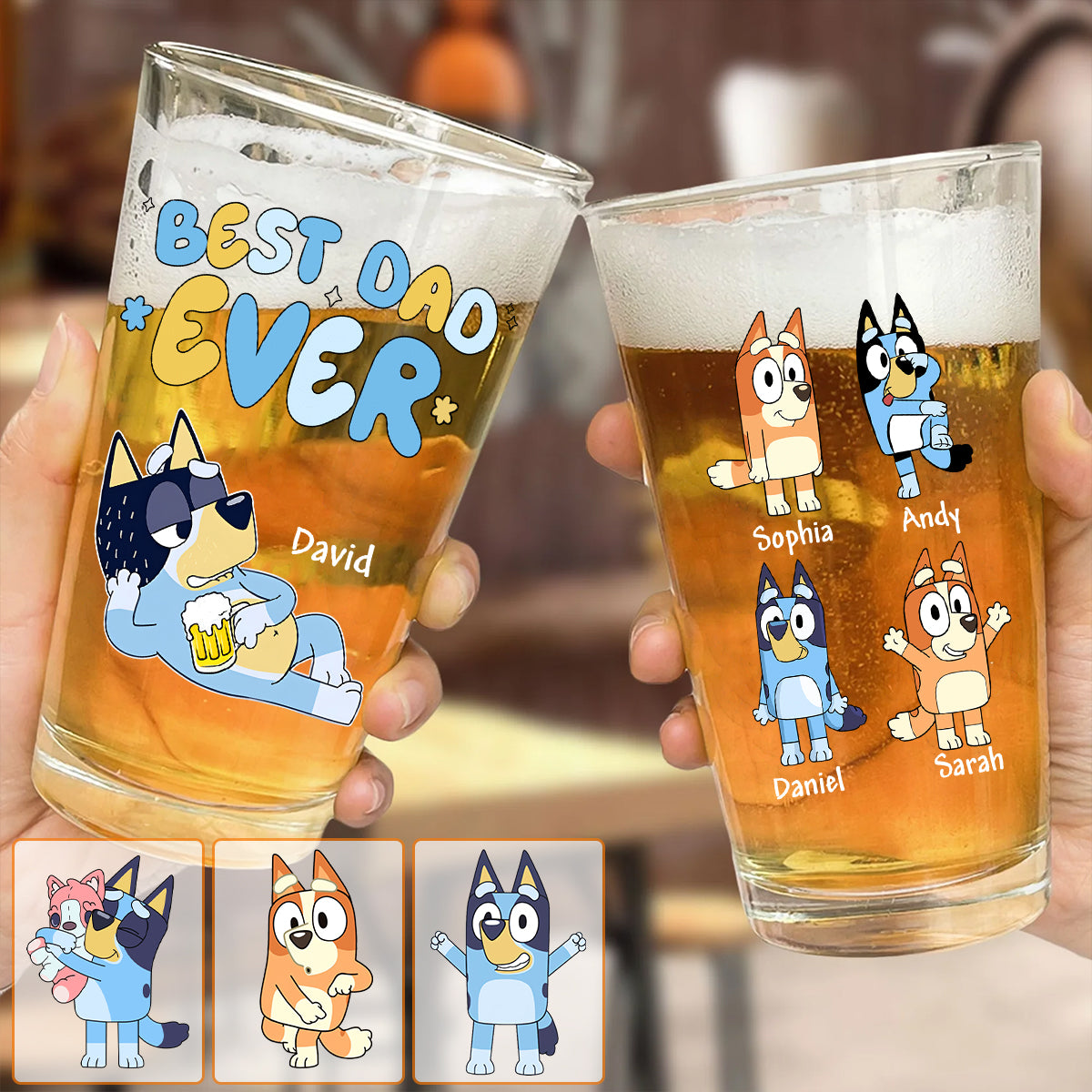 Best Dad Ever - Personalized Father Beer Glass