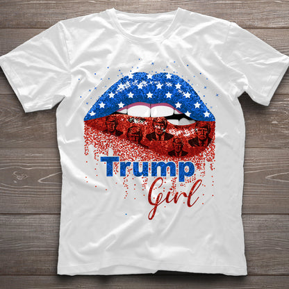 American Lips Trump Girl 2024 - T-shirt And Hoodie