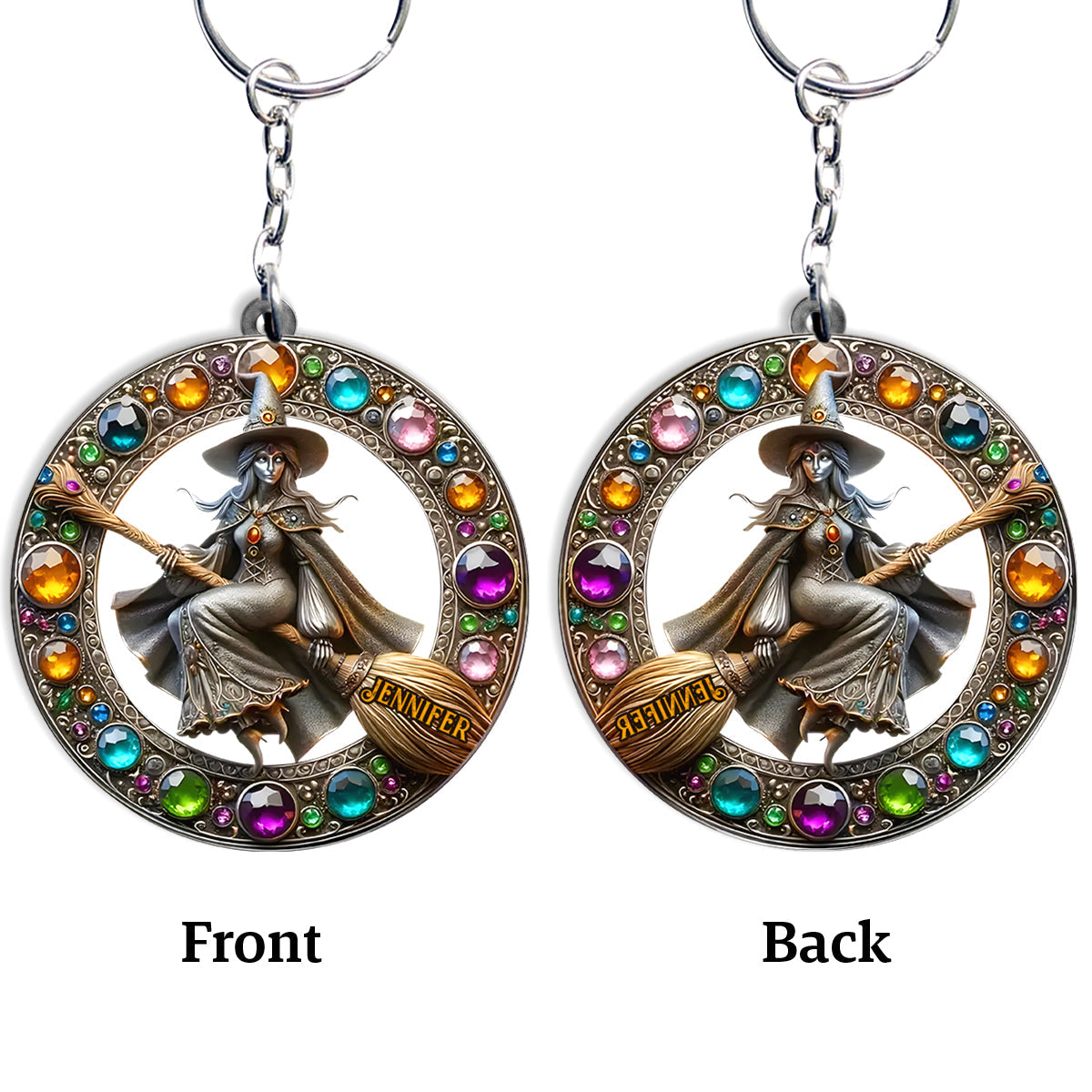 Beautiful Witch - Personalized Witch Keychain