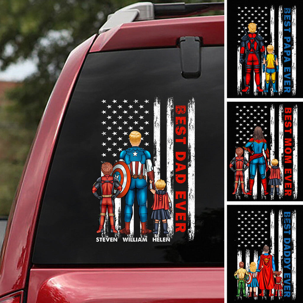 Best Dad Ever - Personalized Father Decal Full