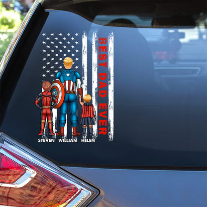 Best Dad Ever - Personalized Father Decal Full