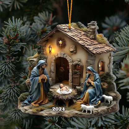 Silent Night - Personalized Christian Ornament